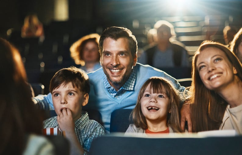 Family at the cinema