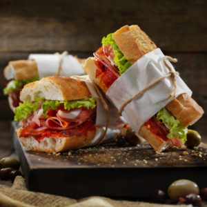 Sandwich on display on a square image