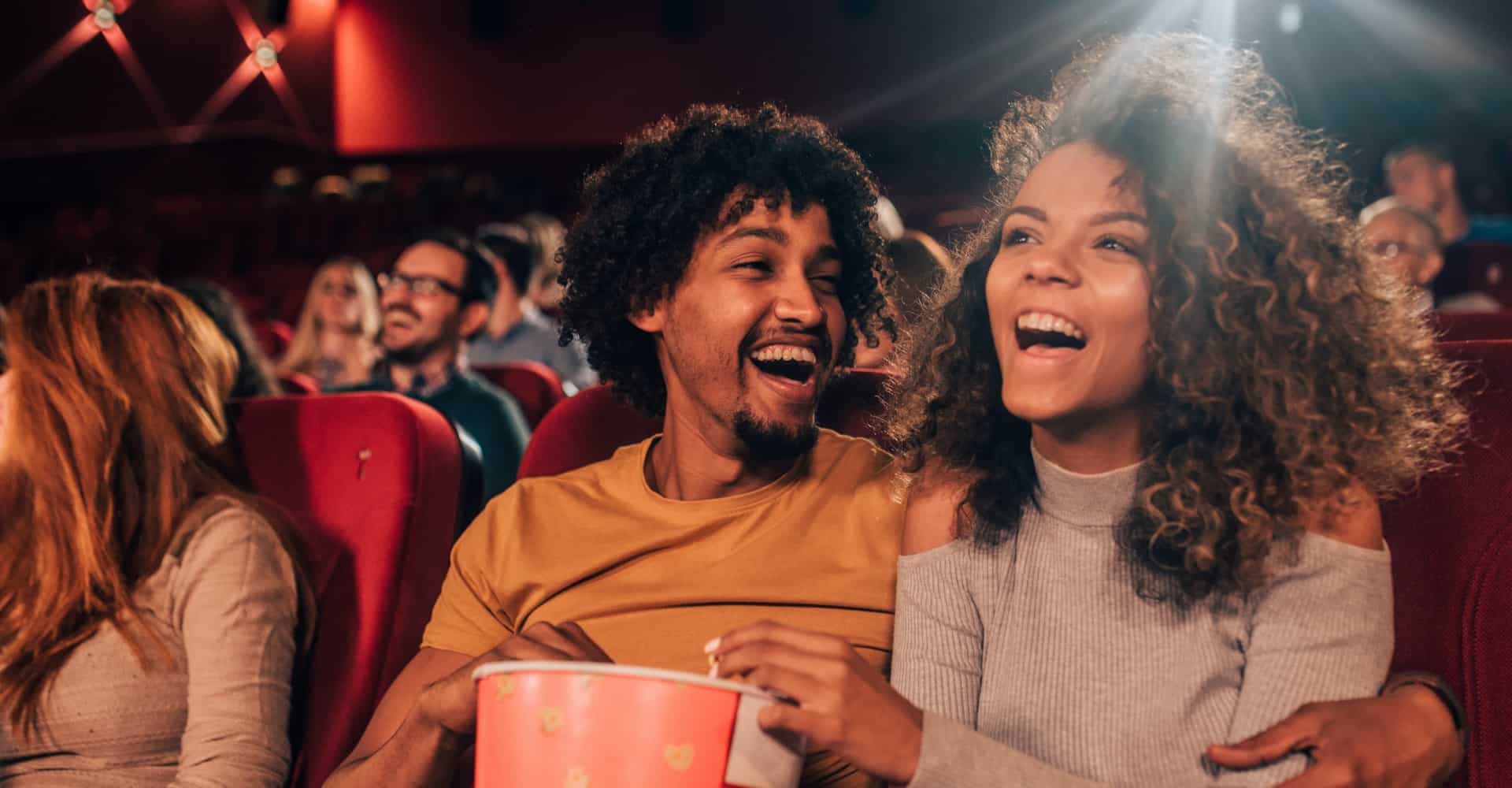 couple watching the movies at the cinema