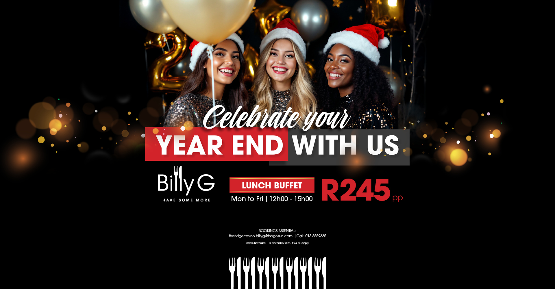 Celebrate Your Year End at The Ridge Billy G’s - The Ridge